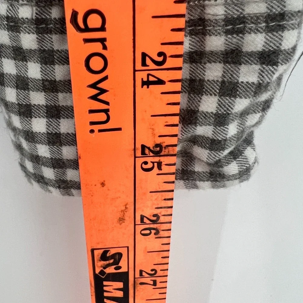 J.Crew Brushed‎ Twill Slim Fit Button Down LS Shirt Mens Size M Gray White Check